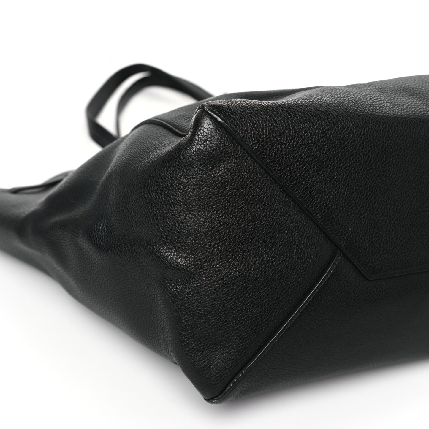 Soft Grained Calfskin Small Belt Cabas Phantom Black