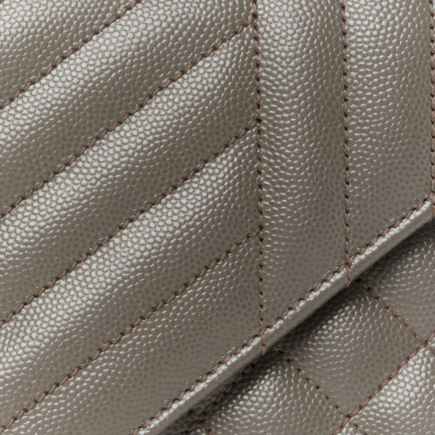 Grain De Poudre Textured Mixed Matelasse Medium Triquilt Monogram Satchel Earth