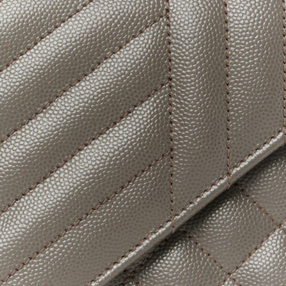 Saint Laurent Grain De Poudre Textured Mixed Matelasse Medium Triquilt Monogram Satchel Earth 11 of 11