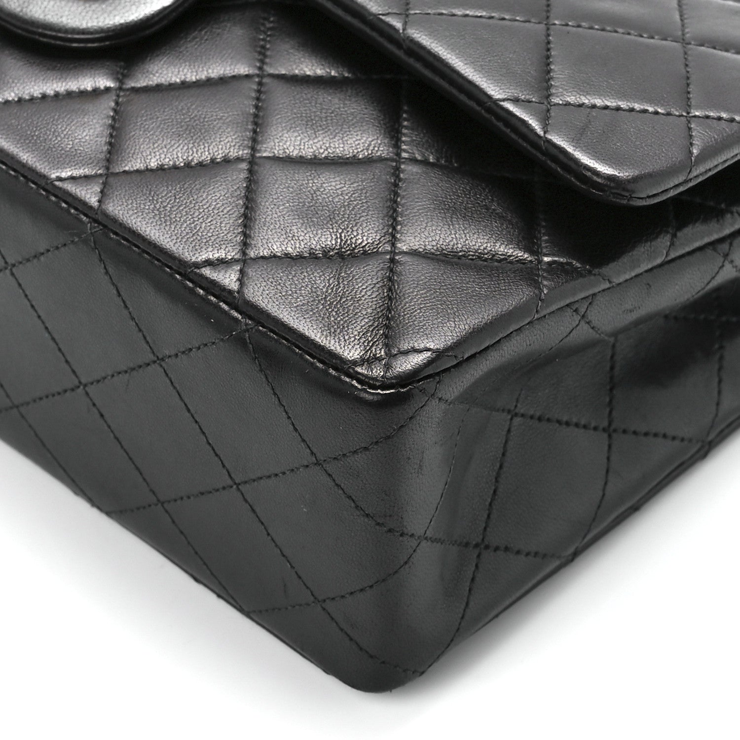 Chanel Lambskin Quilted Medium Double Flap Black 12 of 12