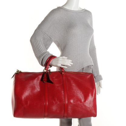 Louis Vuitton Epi Keepall 55 Rouge 2 of 7