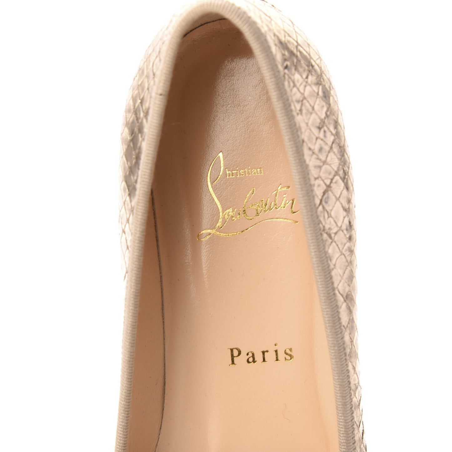 Metallic Snakeskin Embossed Solasofia Flats 39 Gold