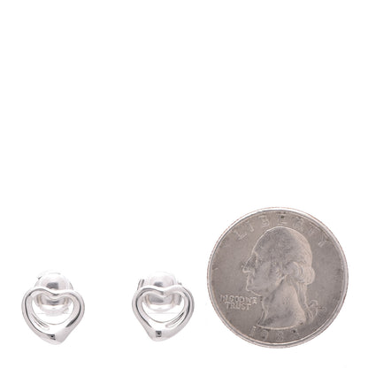 Tiffany Platinum Elsa Peretti Open Heart Earrings 2 of 6
