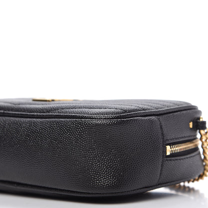 Saint Laurent Grain De Poudre Matelasse Monogram Mini Lou Camera Bag Black 7 of 10