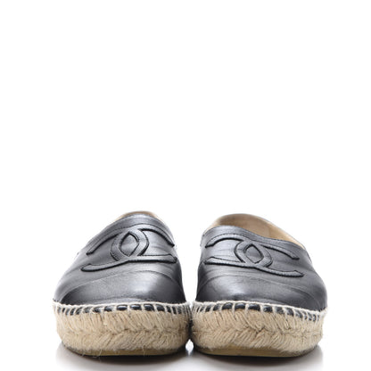 Chanel Lambskin CC Espadrilles 36 Black 3 of 11
