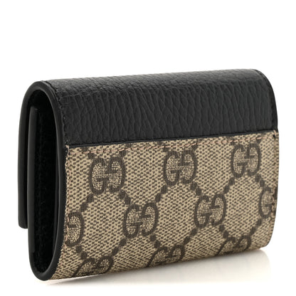 Gucci Dollar Calfskin GG Supreme Monogram GG Marmont 6 Key Holder Case Black Beige Ebony 3 of 8