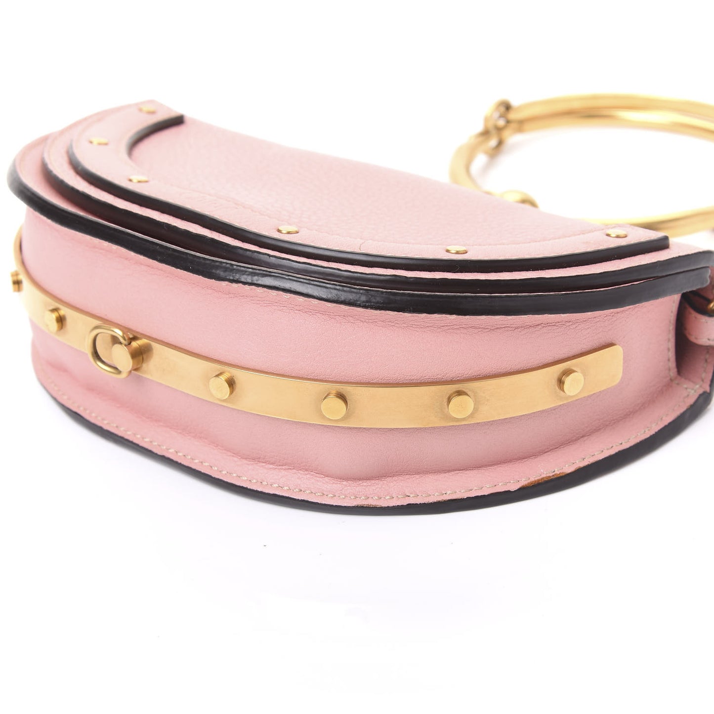 Calfskin Small Nile Bracelet Minaudiere Bag Washed Pink