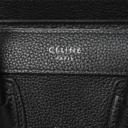 Celine Drummed Calfskin Nano Luggage Black 7 of 10