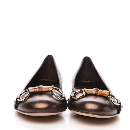 Gucci Metallic Calfskin Bamboo Ballet Flat 37 Bronze 2 of 10