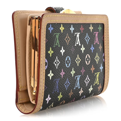 Louis Vuitton Monogram Multicolor French Purse Wallet Black 3 of 8