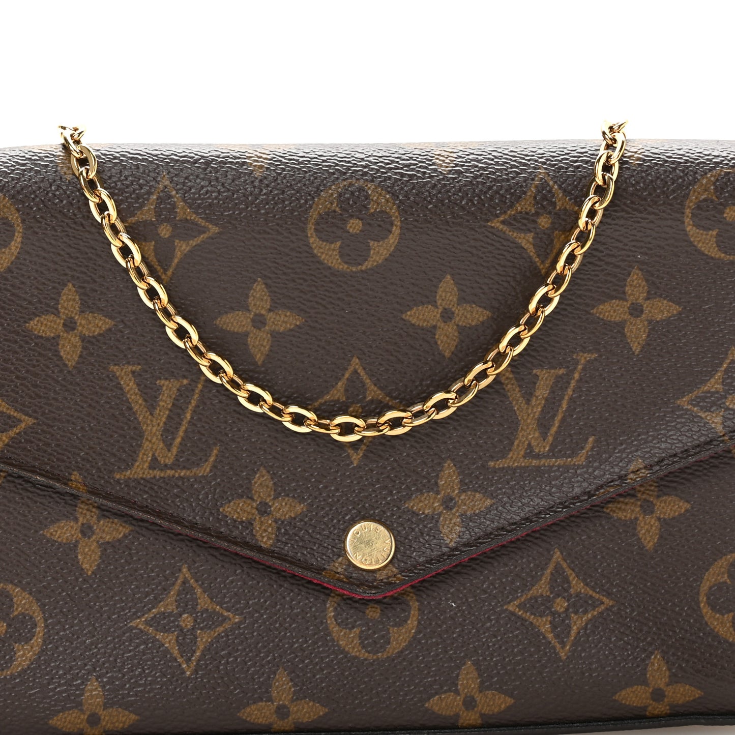 Monogram Pochette Felicie Chain Wallet Fuchsia