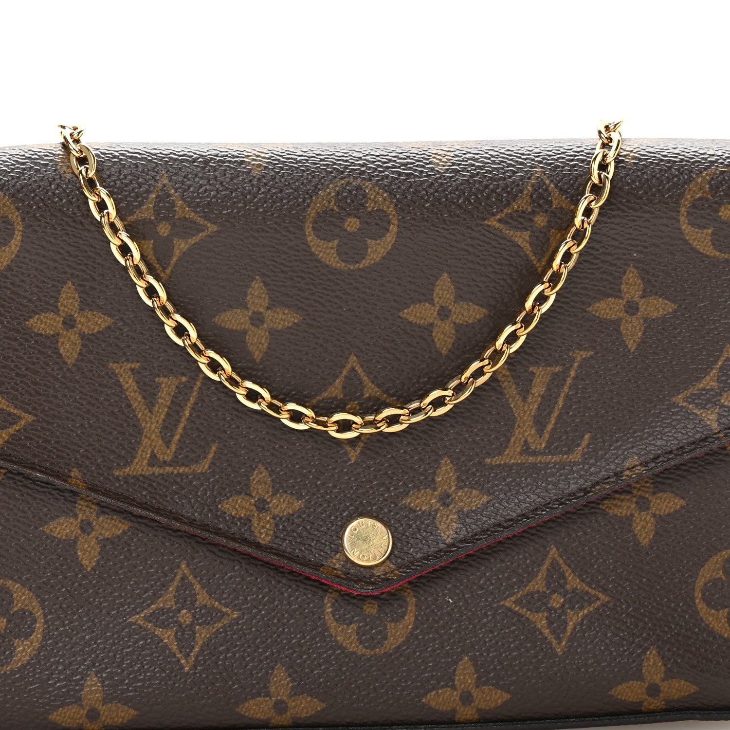 Louis Vuitton Monogram Pochette Felicie Chain Wallet Fuchsia 10 of 14