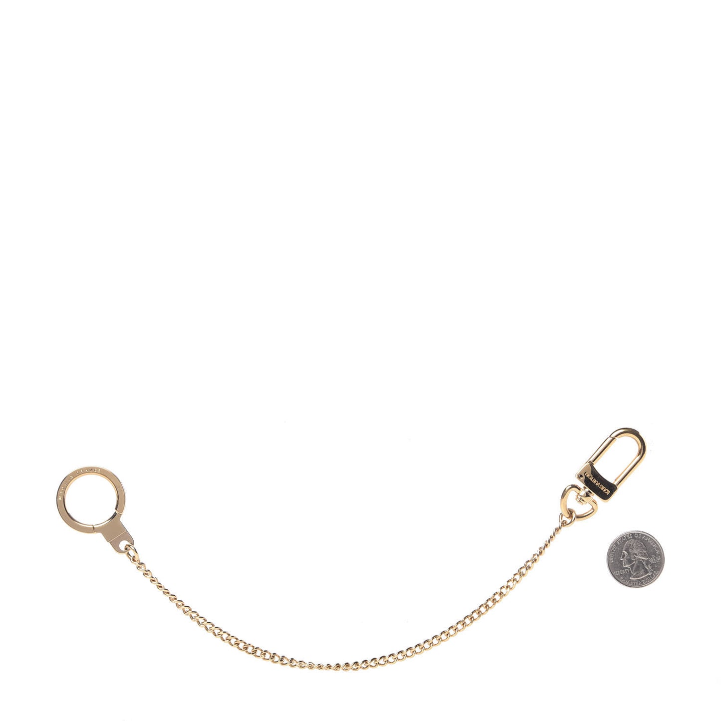Metal Pochette Extender Key Ring Chain Gold