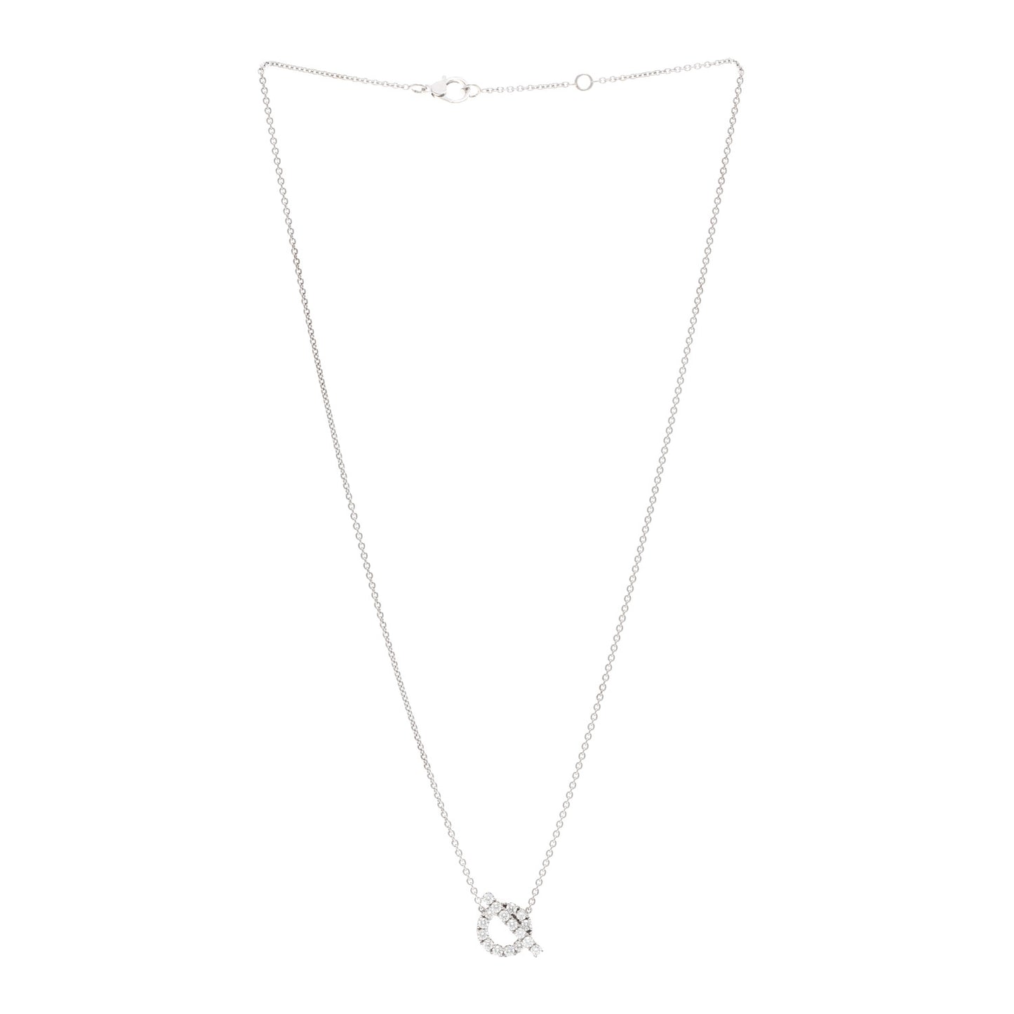 18K White Gold Diamond Finesse Pendant Necklace