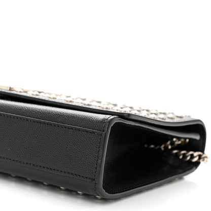 Saint Laurent Grain De Poudre Studded Medium Monogram Kate Satchel Black 10 of 10