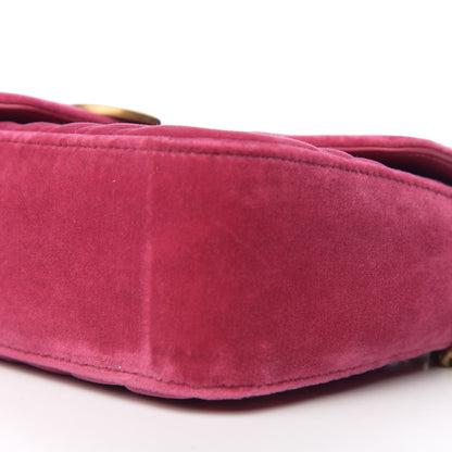 Gucci Velvet Matelasse Small GG Marmont Shoulder Bag Light Raspberry Rose 8 of 9