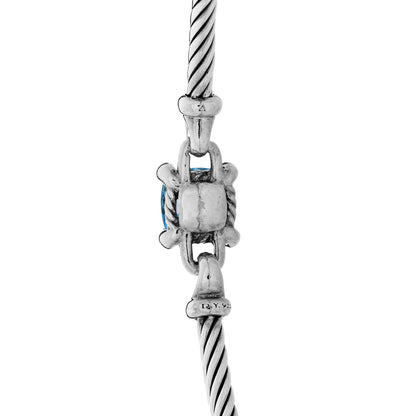 David Yurman Sterling Silver Diamond Blue Topaz 3mm Chatelaine Bracelet 3 of 3