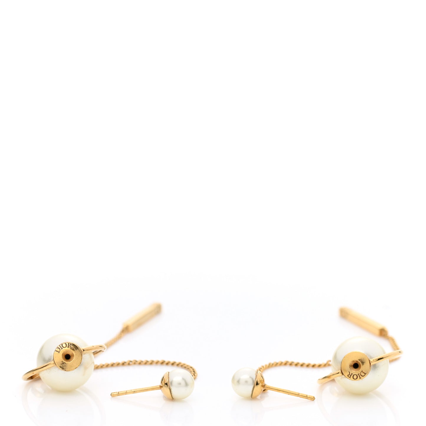 Pearl Tribales Dangle Chain Earrings Gold