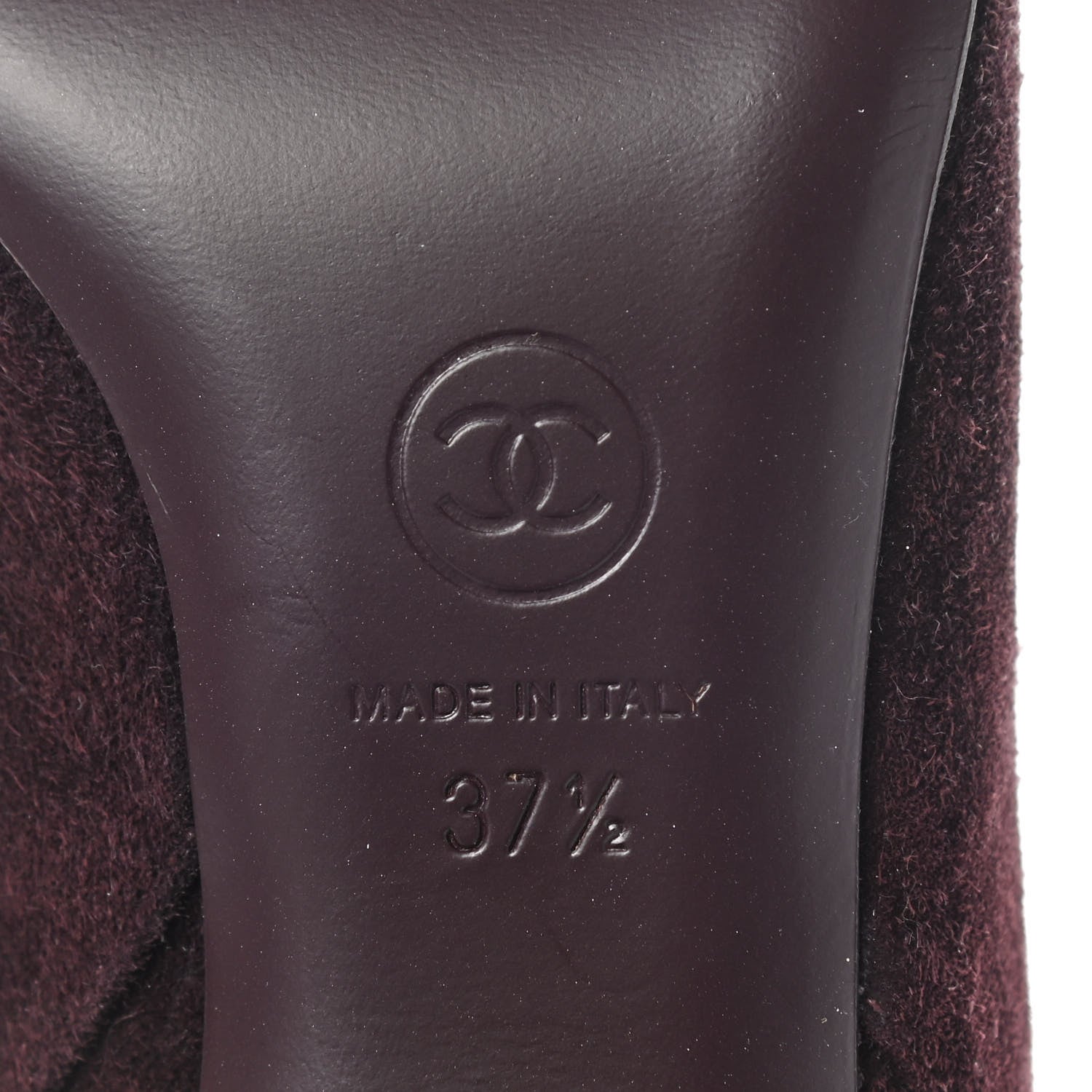 Chanel Suede Boots 37.5 Burgundy 6 of 11