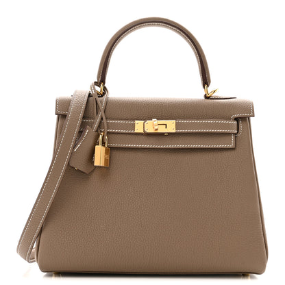 Hermes Togo Kelly Retourne 25 Etoupe 1 of 13