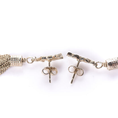 Saint Laurent Metal Monogram Loulou Tassel Earrings Gold 3 of 4