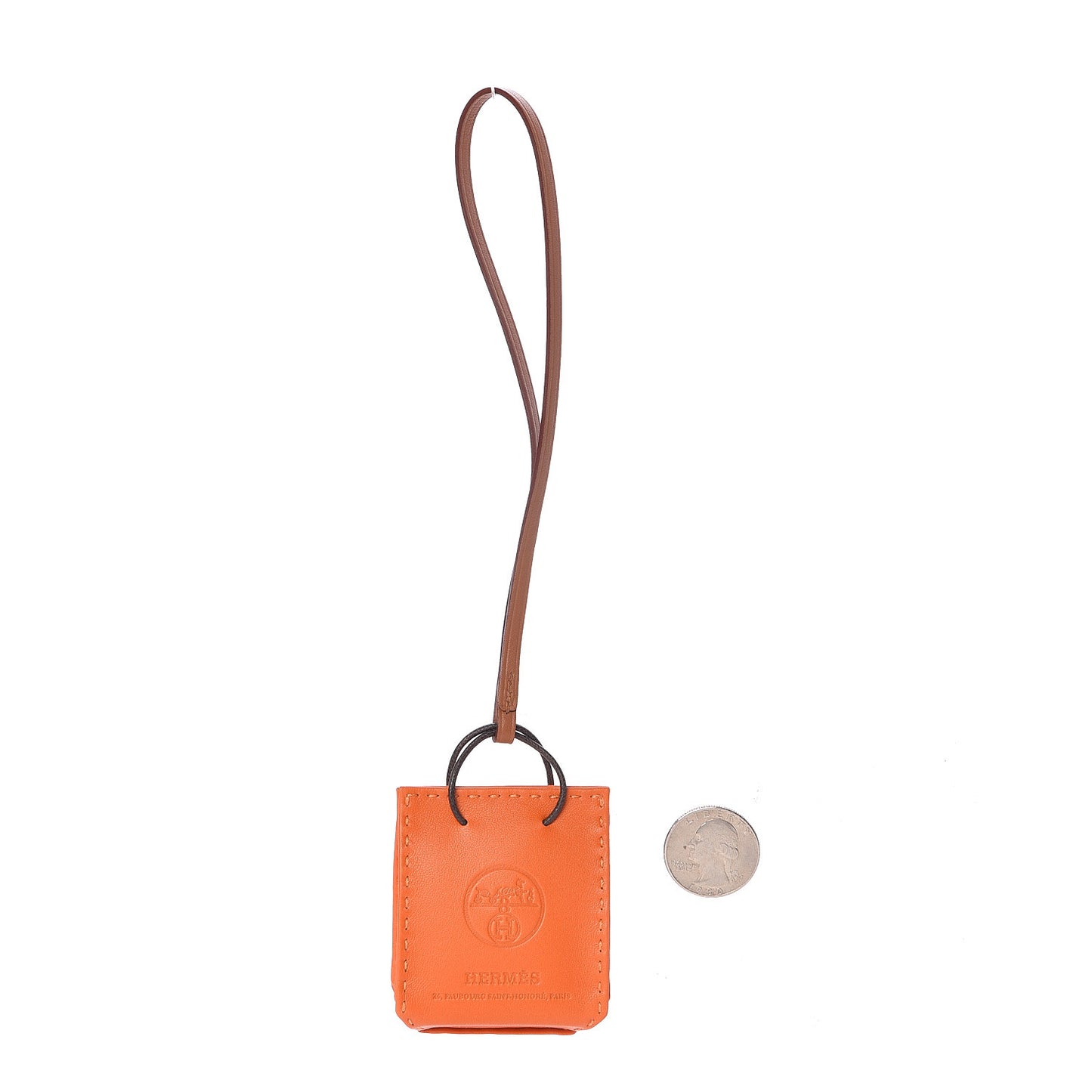 Milo Lambskin Swift Shopping Bag Charm Feu Gold