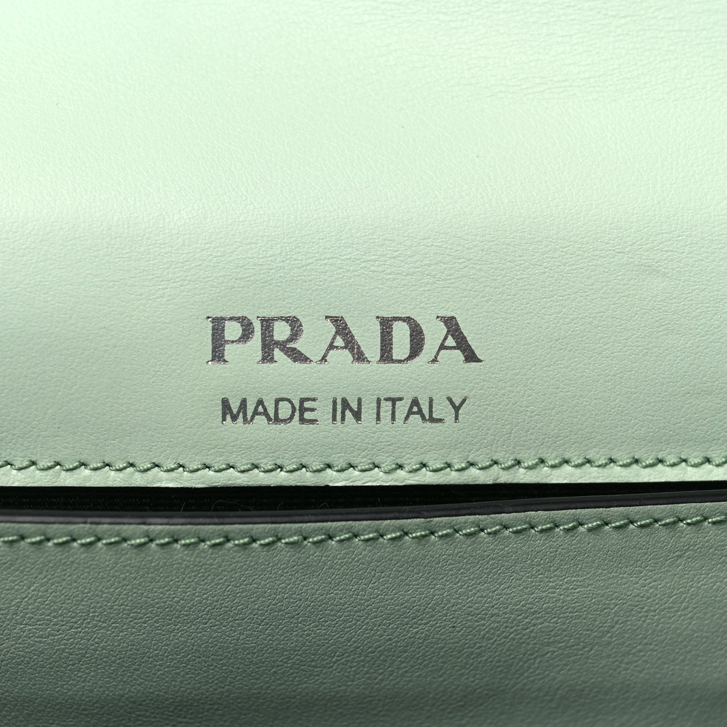 Prada Spazzolato Soft Calfskin Plex Ribbon Bag Acqua 5 of 7