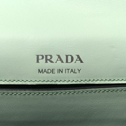 Prada Spazzolato Soft Calfskin Plex Ribbon Bag Acqua 5 of 7