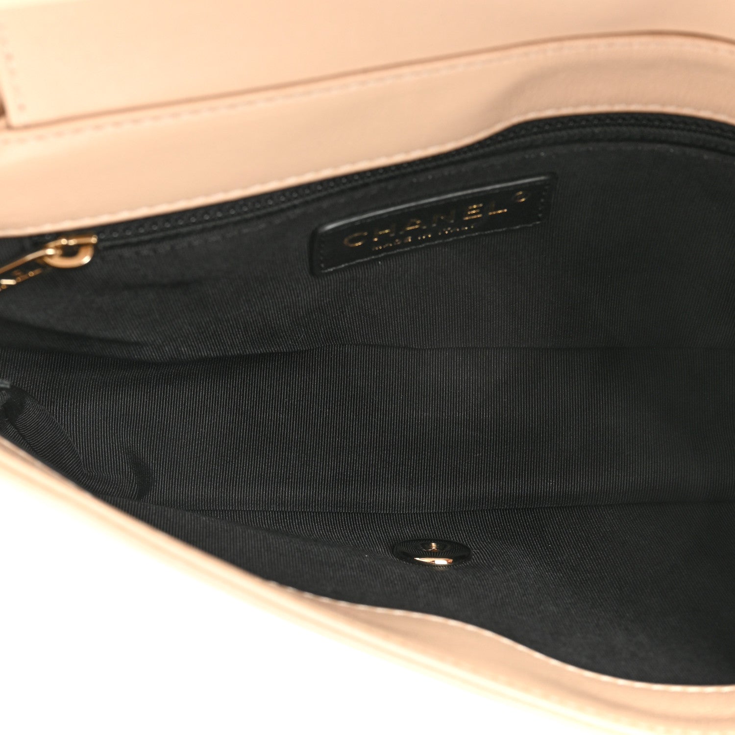 Chanel Sheepskin Quilted Small Vintage Mademoiselle Flap Beige Black 4 of 19