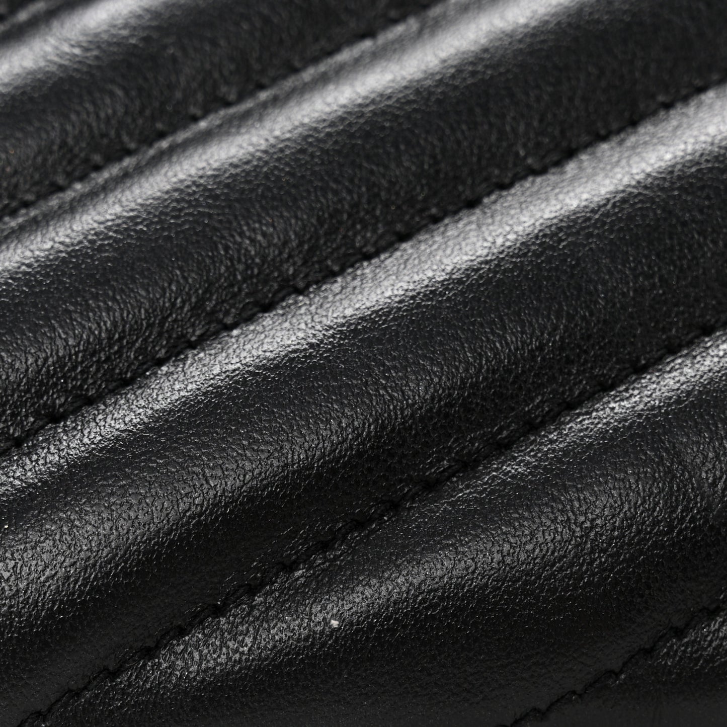 Calfskin Matelasse Chevron Monogram A5 Wristlet Black