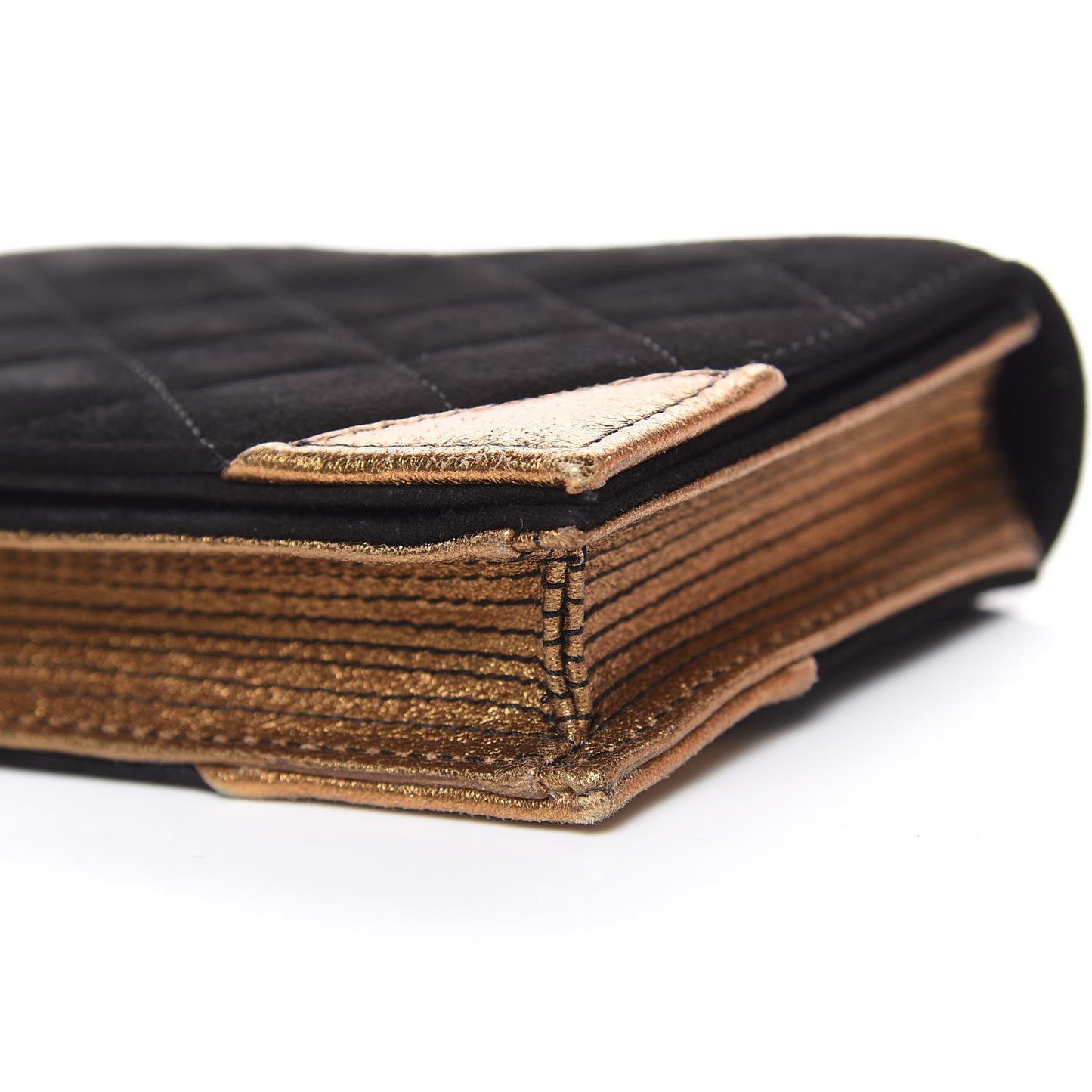 Suede Quilted Bible Book CC Clutch Black