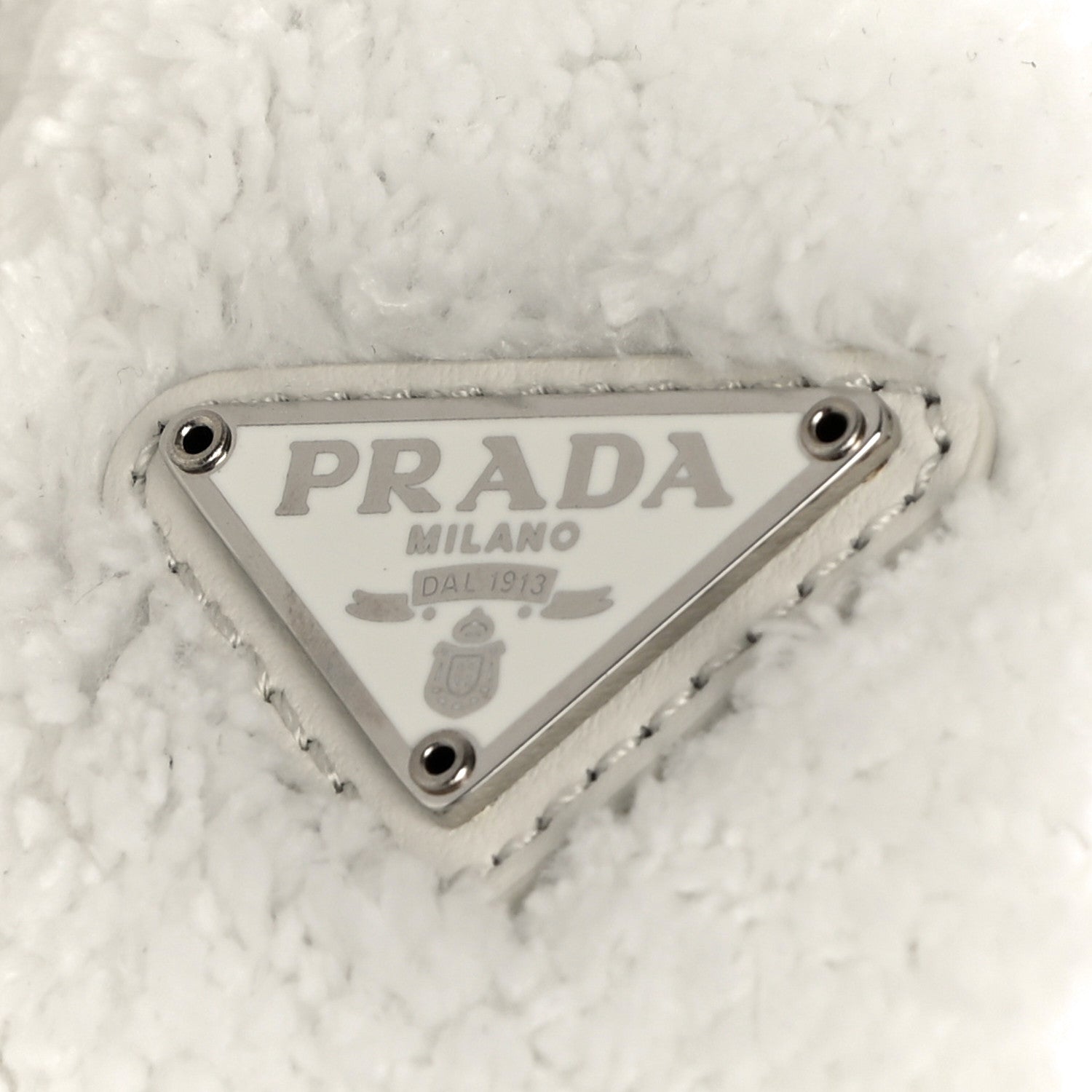 Prada Terry Cloth Mini Re-Edition 2000 Bag White Black 8 of 9