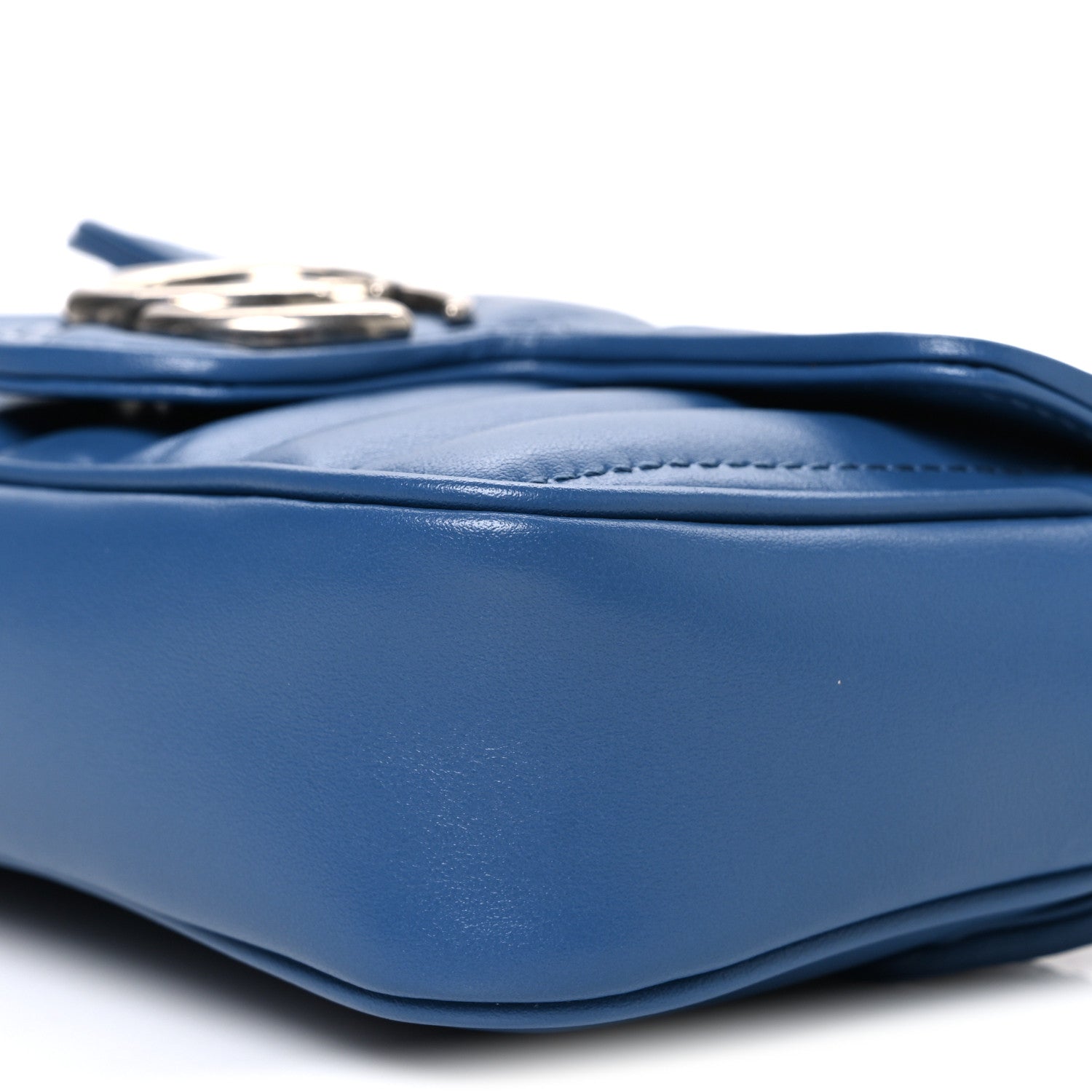 Gucci Calfskin Matelasse Aria Super Mini GG Marmont Shoulder Bag Clear Blue 10 of 10