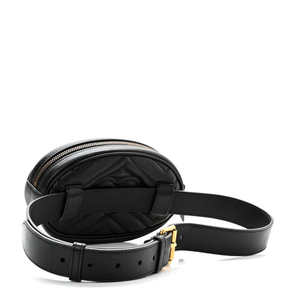 Gucci Calfskin Matelasse GG Marmont Belt Bag 85 34 Black 2 of 11