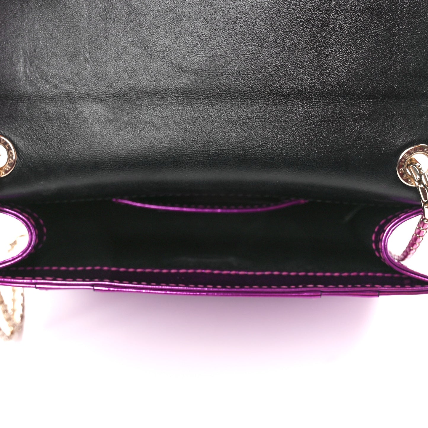Metallic Calfskin Small Serpenti Forever Snake Strap Crossbody Bag Magenta