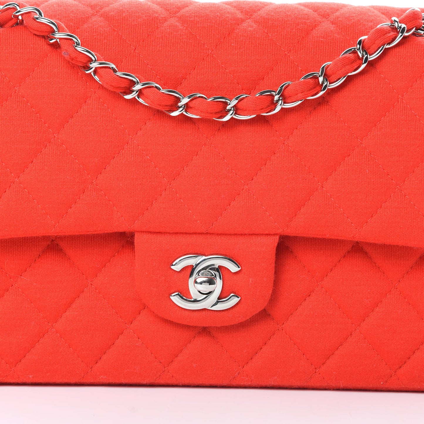 Jersey Quilted Medium Double Flap Red