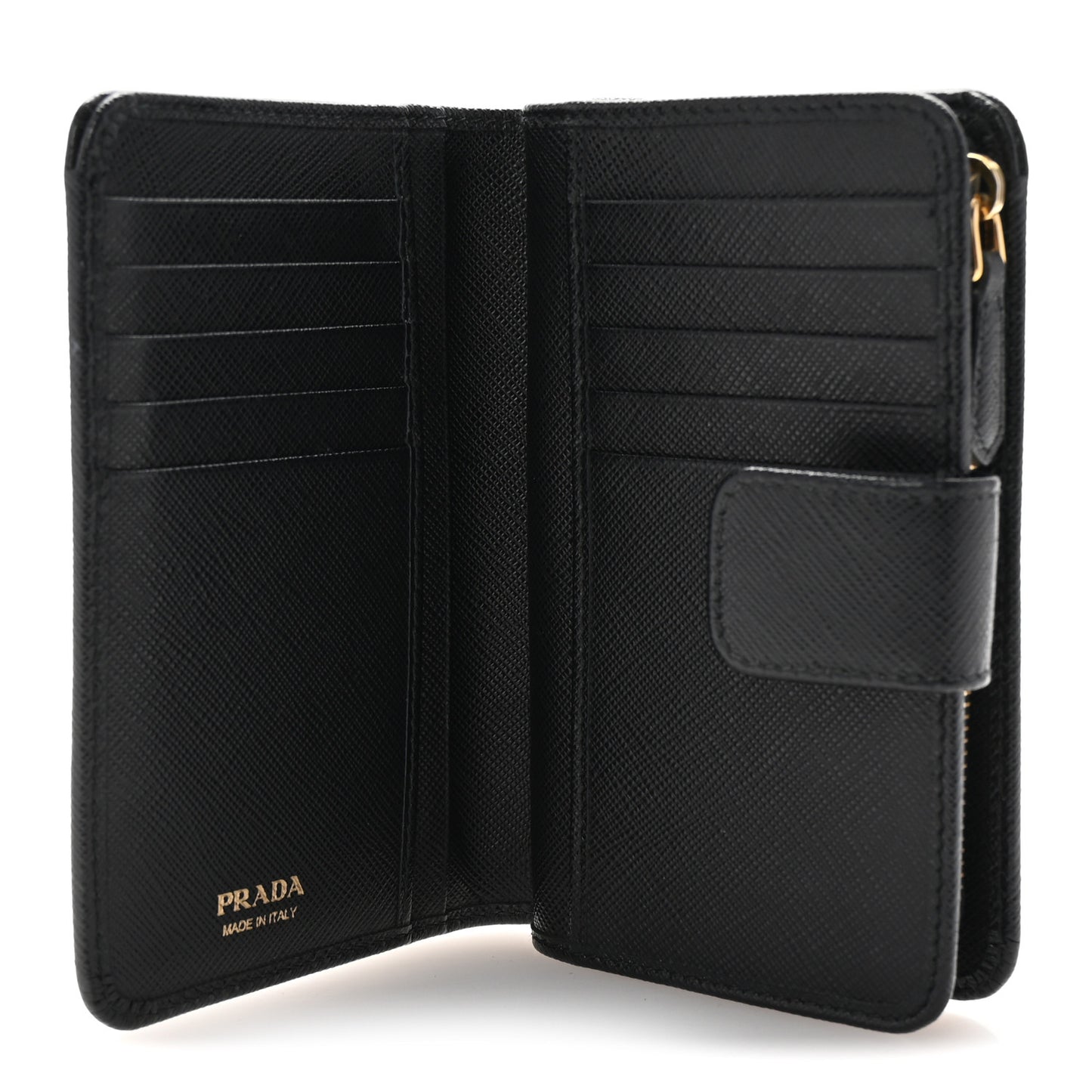 Saffiano Metal Compact Wallet Black