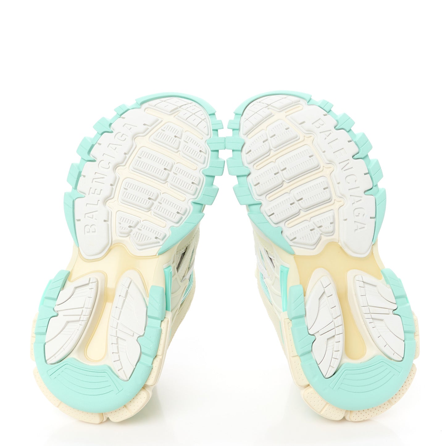 Rubber Mesh Tri-Color Womens Track.2 Open Sneakers 37 Mint Light Beige Grey