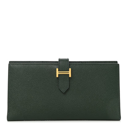 Hermes Epsom Bearn Gusset Wallet Vert Anglais 1 of 8