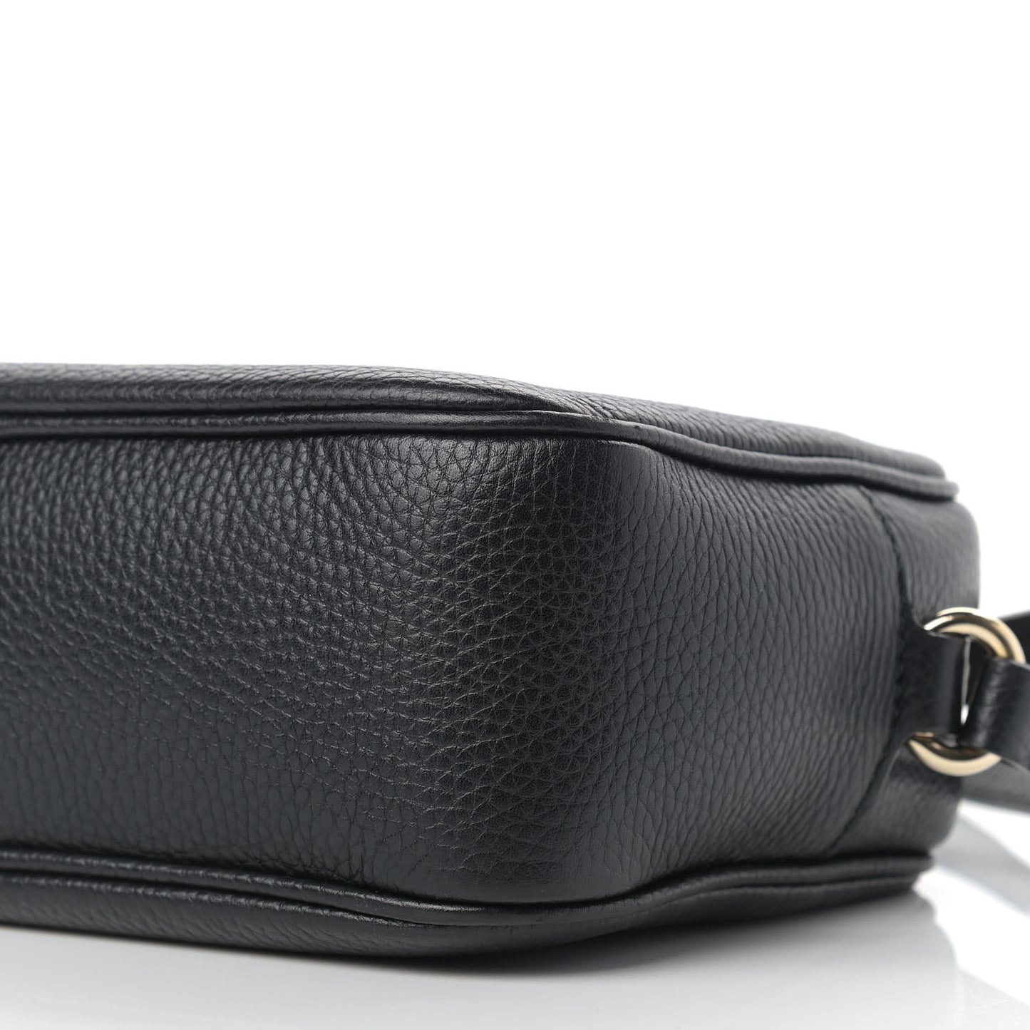 Pebbled Calfskin Small Soho Disco Bag Black