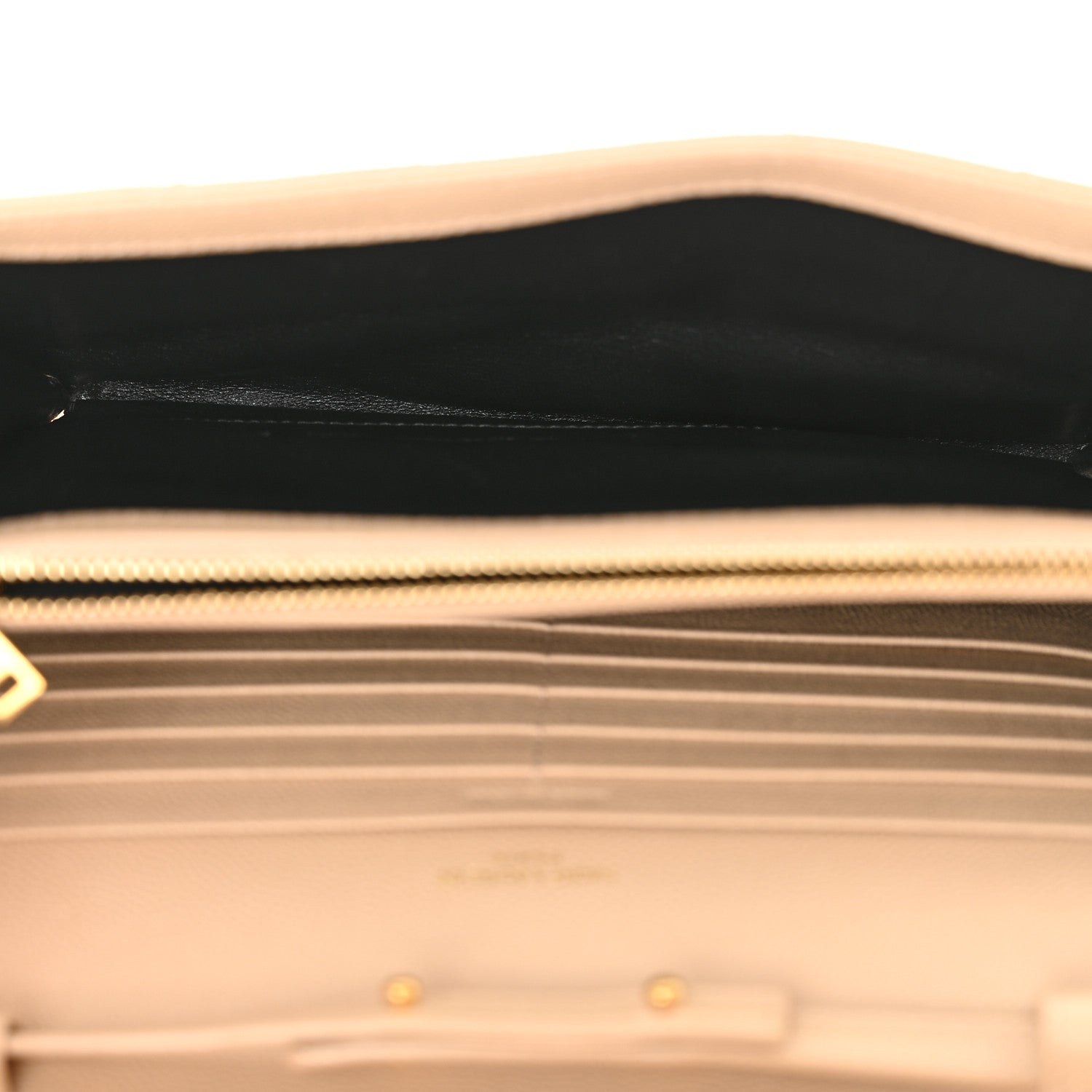 Saint Laurent Grain De Poudre Matelasse Chevron Monogram Chain Wallet Nude Powder 5 of 10