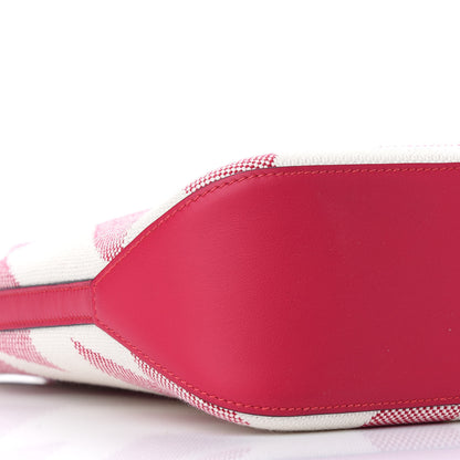 Hermes Swift Toile H Cabas H En Biais 27 Ecru Framboise 8 of 9