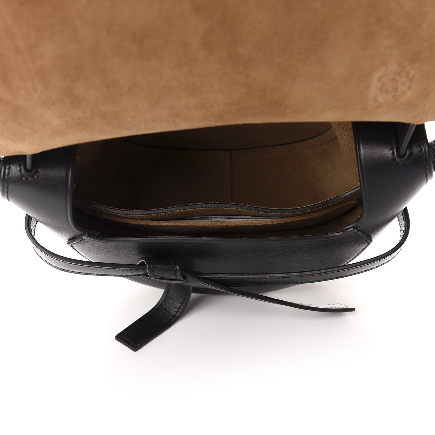 Calfskin Small Metal Gate Crossbody Bag Black
