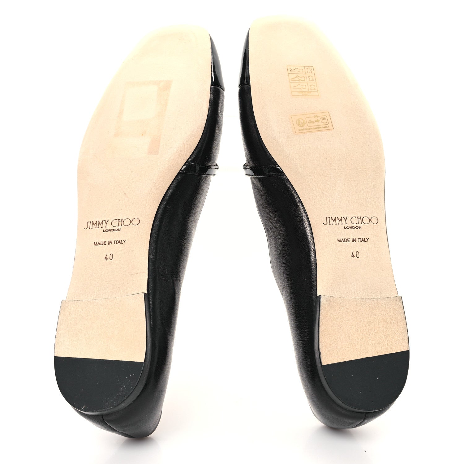 Jimmy Choo Lambskin Patent Elisa Mary Jane Flats 40 Black 6 of 8