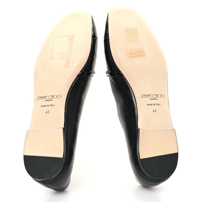 Jimmy Choo Lambskin Patent Elisa Mary Jane Flats 40 Black 6 of 8
