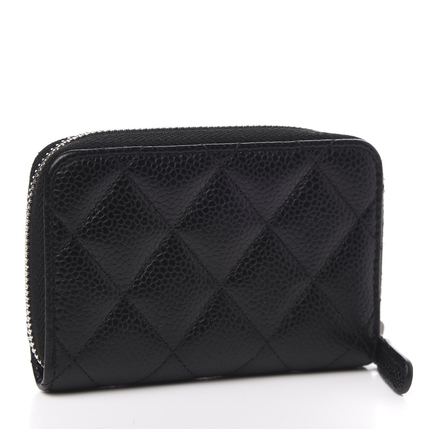 Chanel Caviar Quilted Zip Coin Purse Black 3 of 8
