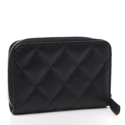 Chanel Caviar Quilted Zip Coin Purse Black 3 of 8