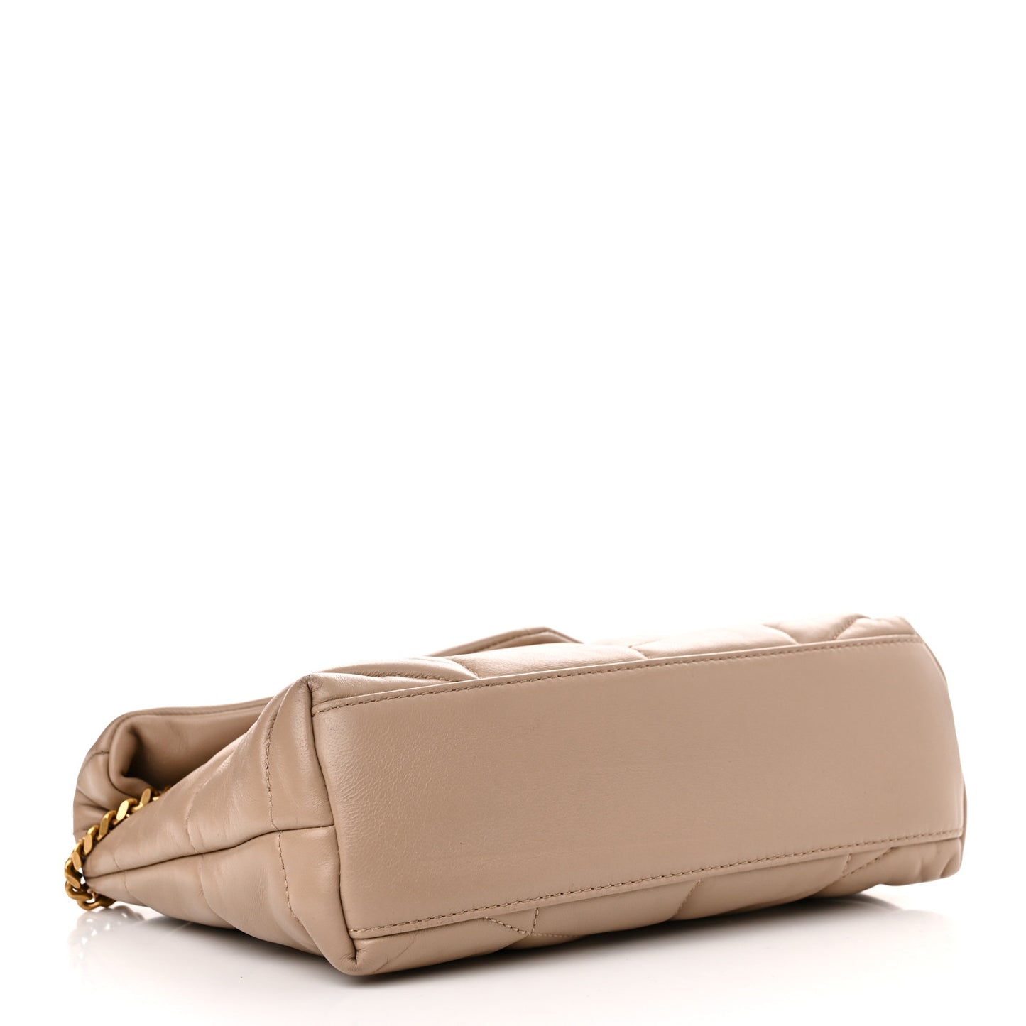 Lambskin Quilted Toy Loulou Puffer Monogram Chain Satchel Dark Beige