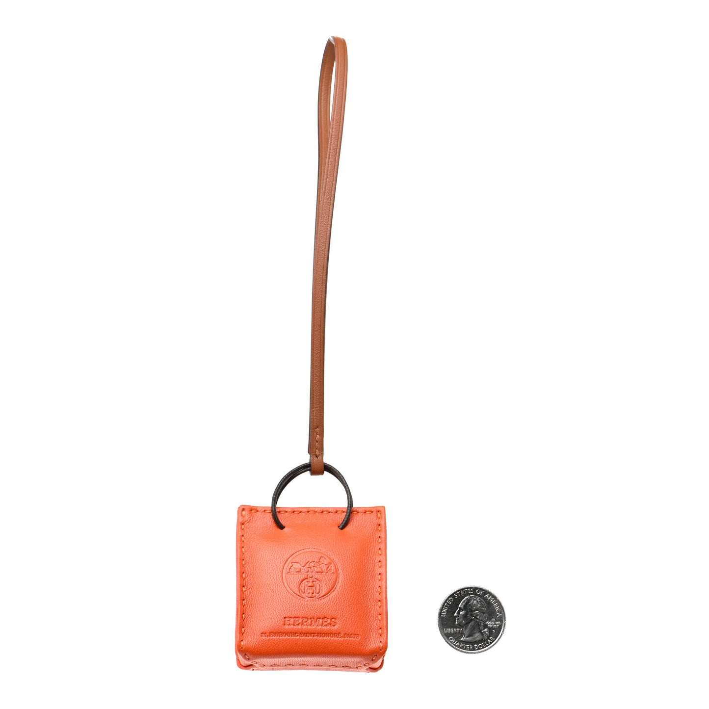 Milo Lambskin Swift Shopping Bag Charm Feu Gold