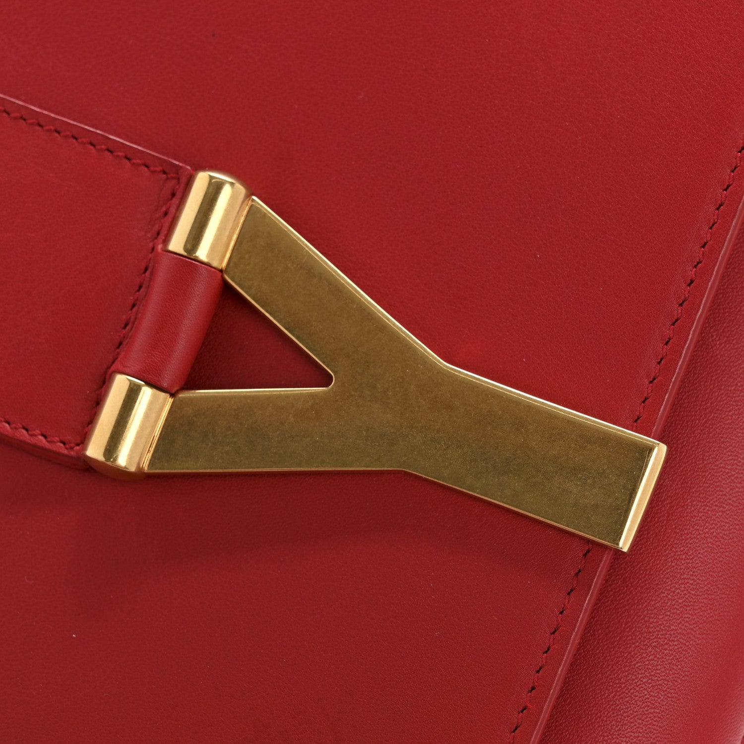 Saint Laurent Calfskin Classic Y Ligne Clutch Red 12 of 12